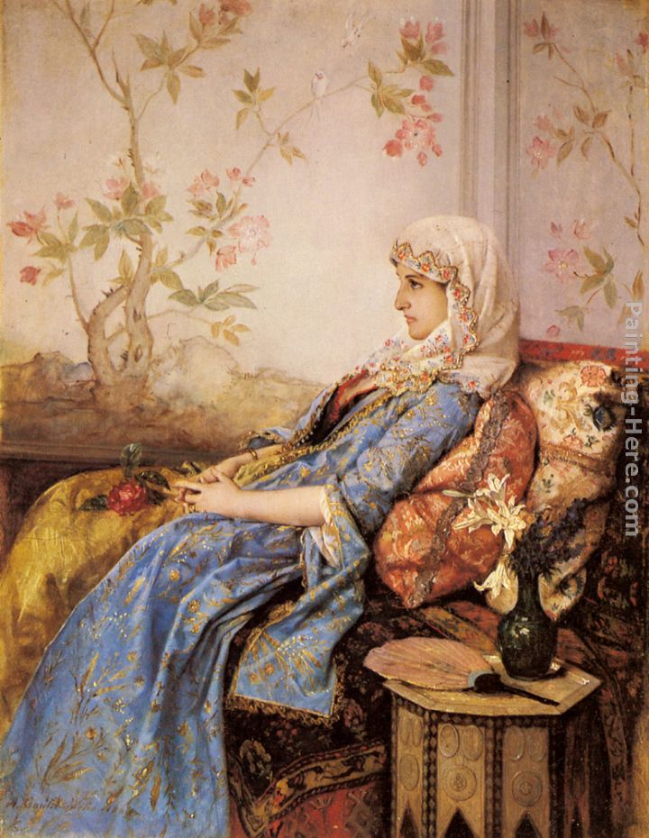 Auguste Toulmouche An Exotic Beauty in an Interior